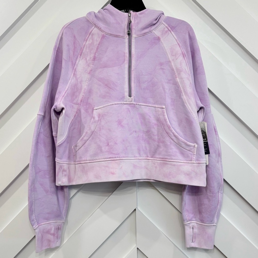 NWT Lululemon Scuba Oversized Half Zip Hoodie *Dye In Mineral Dye Lavender XS/S